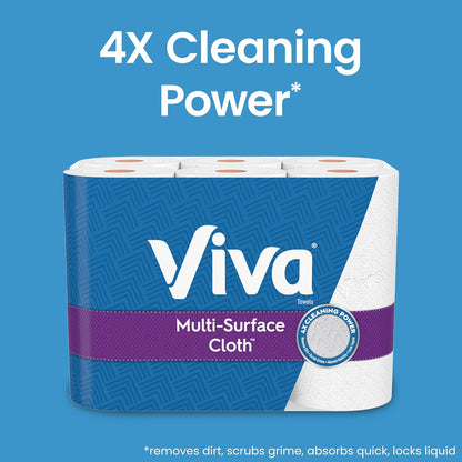 Viva Multi-Surface Cloth Paper Towels, Choose-A-Sheet Size, 12 Triple Rolls, 165 Sheets per Roll (Packaging May Vary)