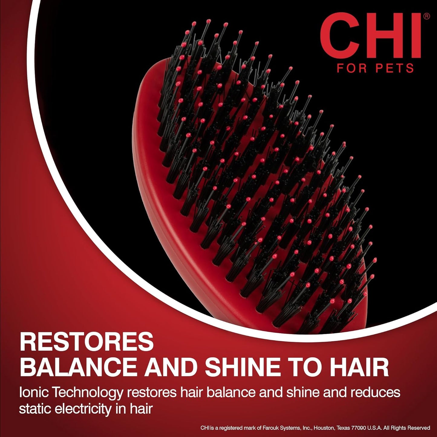 CHI for Dogs Rubber Fur Accumulator Brush, Dog Grooming Tool for Removing Loose Hair and Lint from Coats Furniture Clothing and Car Seats, Flexible Rubber Bristles, Easy Clean Grooming Brush
