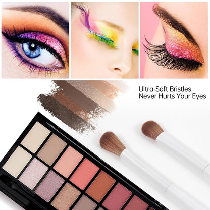 Eye Makeup Brush Set, 6 Pcs Professional Blending Eyeshadow Makeup Brushes for Concealer Eyebrows Eyeliner, Soft Hairs & Wood Handle
