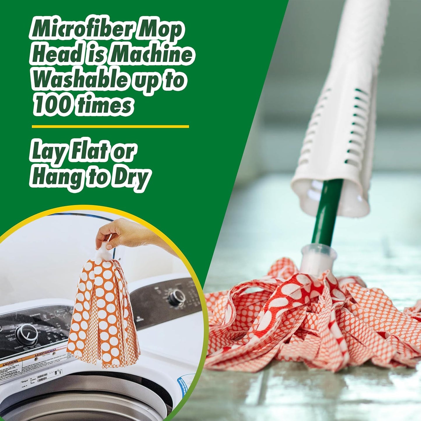 Libman Wonder Mop Head Replacement | Absorbent Microfiber | Self Wringing | Best Refill | Machine Washable | Multi-Surface Floor Mop | 3 Replacement Pads