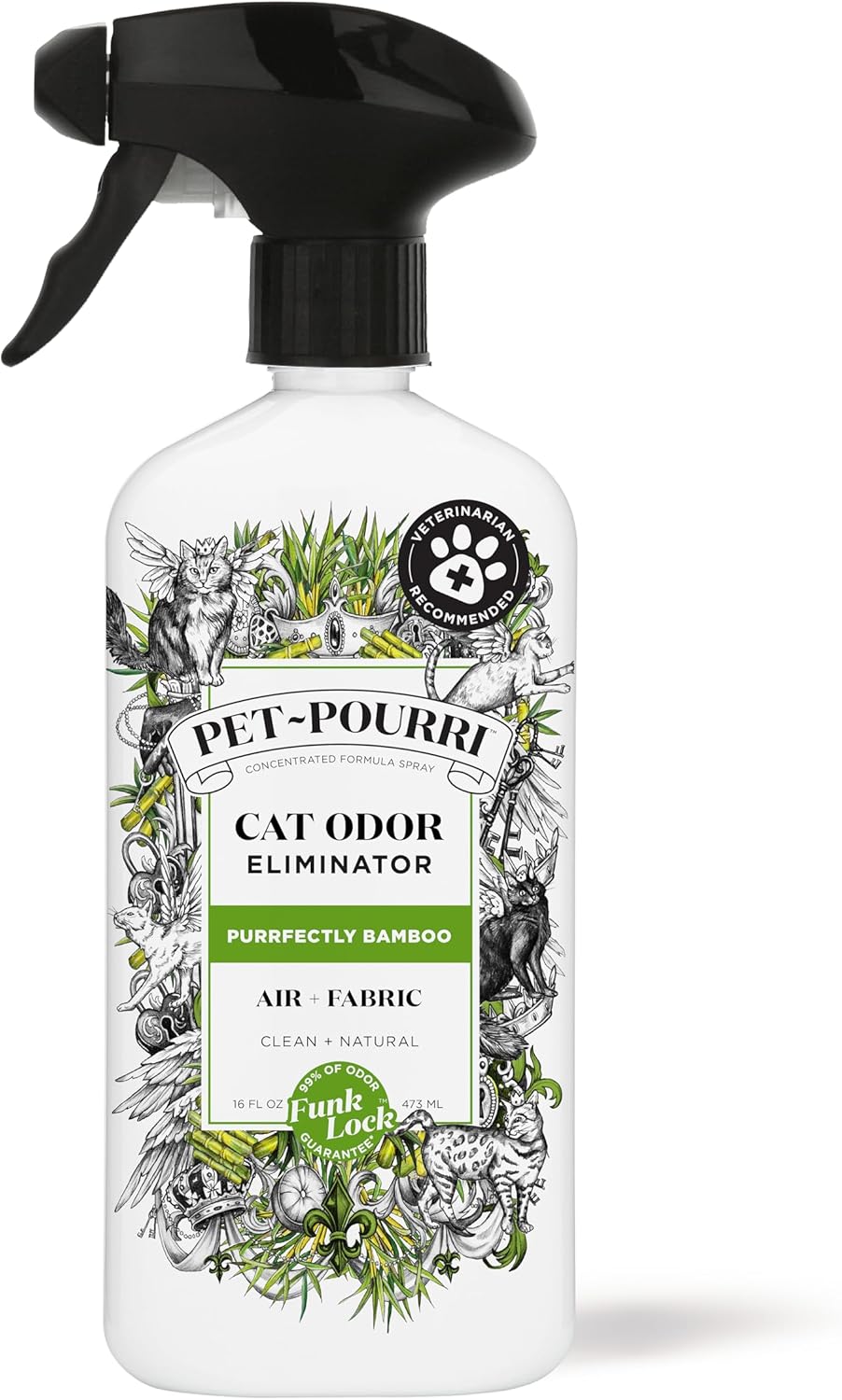 Pet-Pourri Pawsitively Fresh Pet Odor Deodorizer Spray, 16 Fl Oz, Up to 800 Uses, Air + Fabric Odor Remover with Essential Oils & Plant Based Ingredients, Vet Recommended, Pineapple, Jasmine & Pear