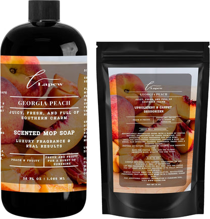 Lapew Black Sea Scented Cleaning Bundle | Carpet Deodorizer Powder (16 oz) & Mop Soap Concentrate (36 oz) | Pet-Friendly Odor Eliminator - Colors B
