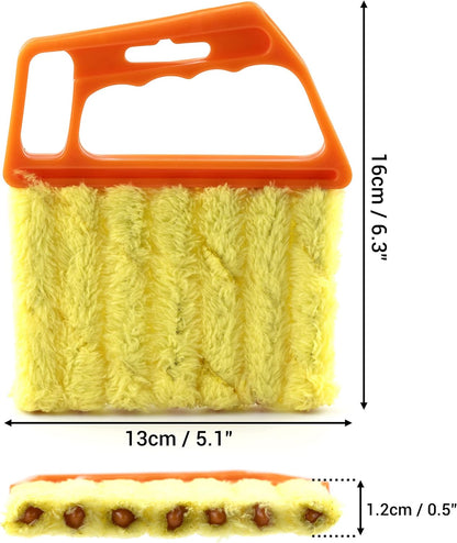 Pack of 2, Blind Cleaner 7 Finger Dusting Cleaner Tool for Window Shutters Venetian Shades Blinds Hand-Held Washable Mini Dust Cleaner Brush Air Conditioner Duster Dirt Cleaner for Housework