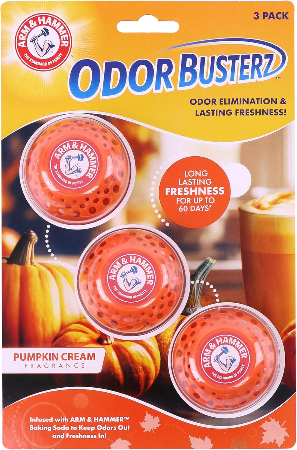 Arm & Hammer OdorBusterz® Odor Eliminator Balls, Clean Burst, 10 Count – Baking Soda Odor Control for Closets, Drawers, Hampers & Small Spaces