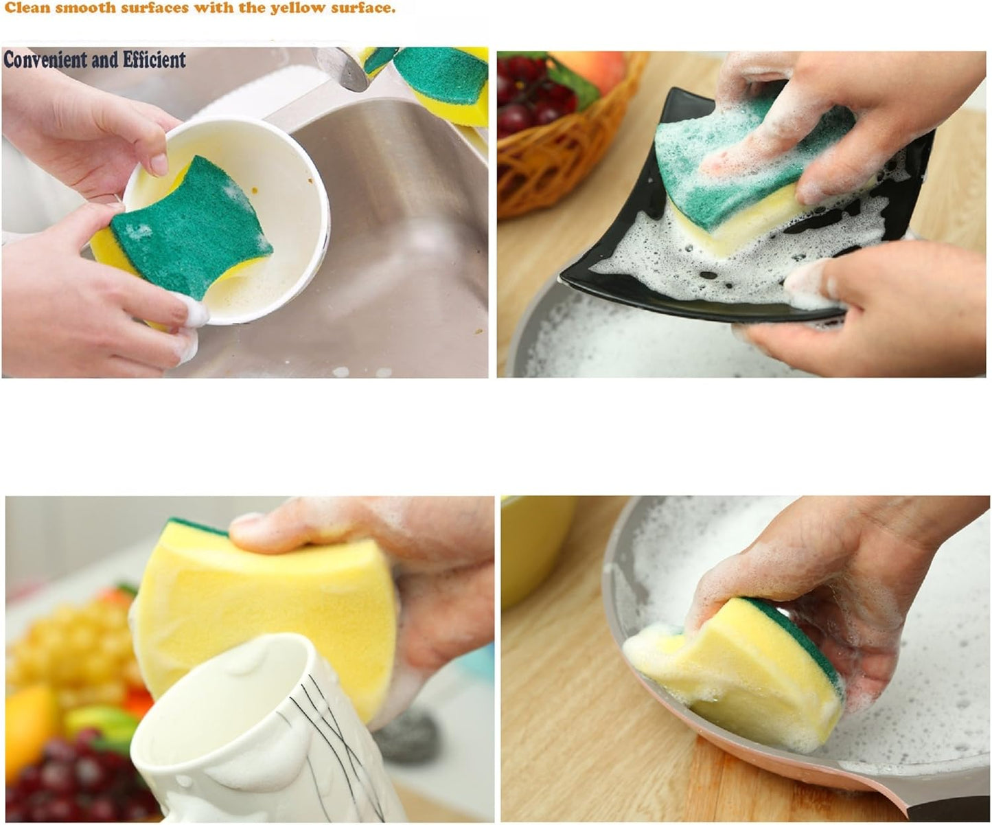 Kitchen Cleaning Sponge,Eco Non-scratch for Dish,Scrub Sponge(Pack of 24)