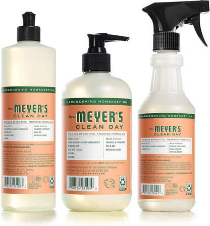 MRS. MEYER'S CLEAN DAY Kitchen Essentials Set, Includes: Hand Soap, Dish Soap, and All Purpose Cleaner, Lemon Verbena, 3 Count Pack