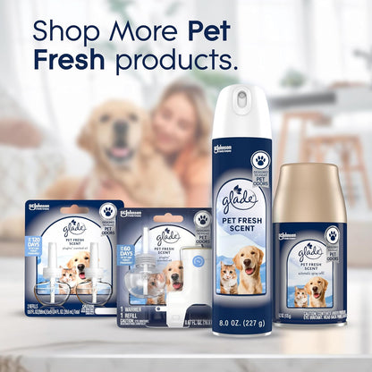 Glade Automatic Spray Refill, Pet Fresh Scent, Scented Air Freshener for Home and Bathroom, 6.2 Oz, 2 Count