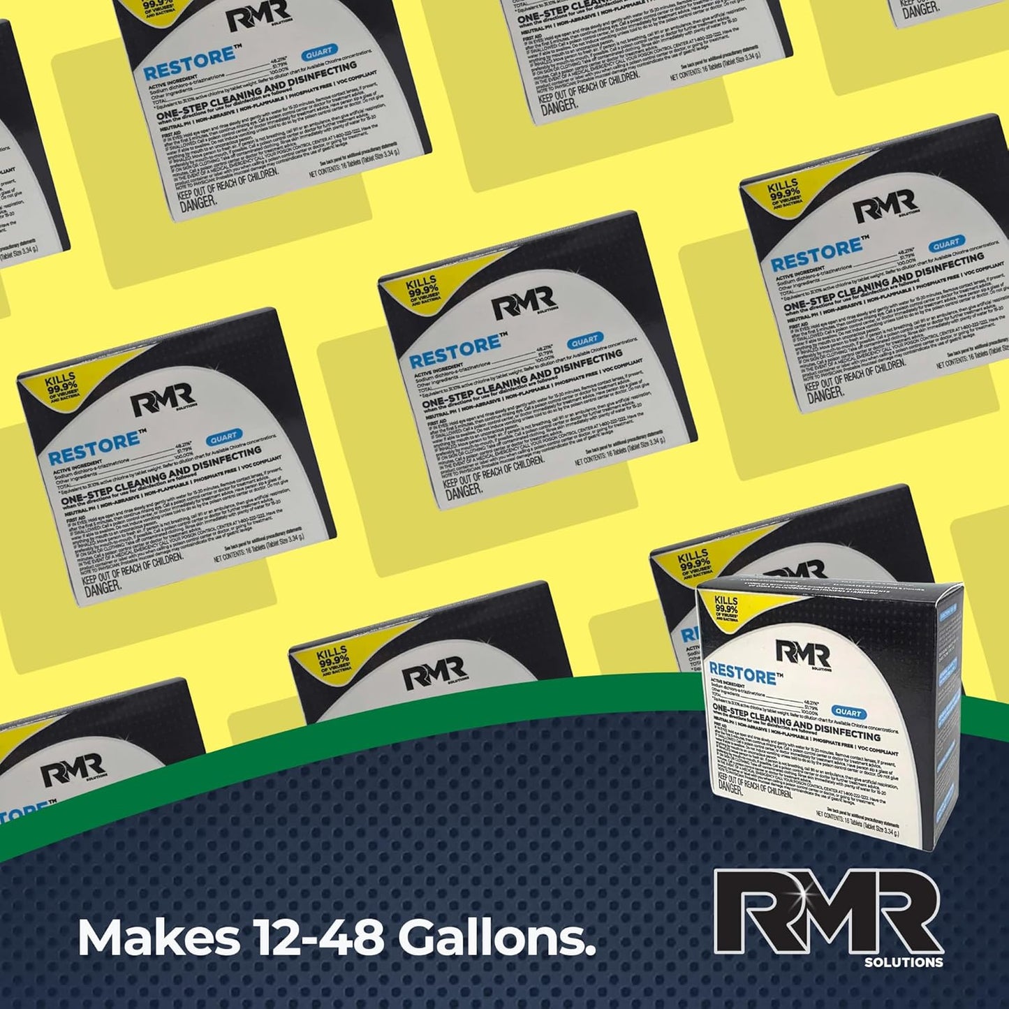 RMR Solutions RESTORE Disinfectant & Cleaner Concentrate, EPA Registered Mold Remover & Antibacterial Cleaning Solution for Kitchen, Bathroom, Floor, Home, Pet Areas, Counter, 3.34g, Makes 16 Quarts