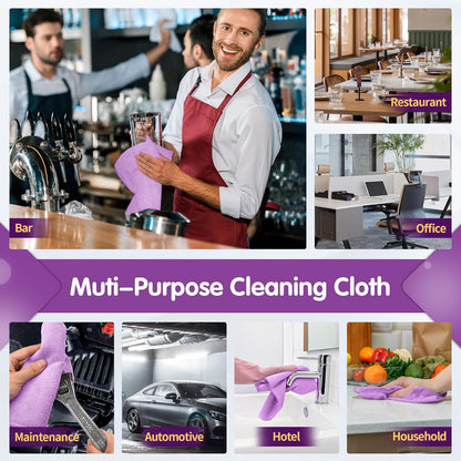 FIXSMITH Microfiber Cleaning Cloth - Pack of 8, Size: 12 x 16 in, Multi-Functional Cleaning Towels, Highly Absorbent Cleaning Rags, Lint-Free, Streak-Free Cleaning Cloths for Car Kitchen Home