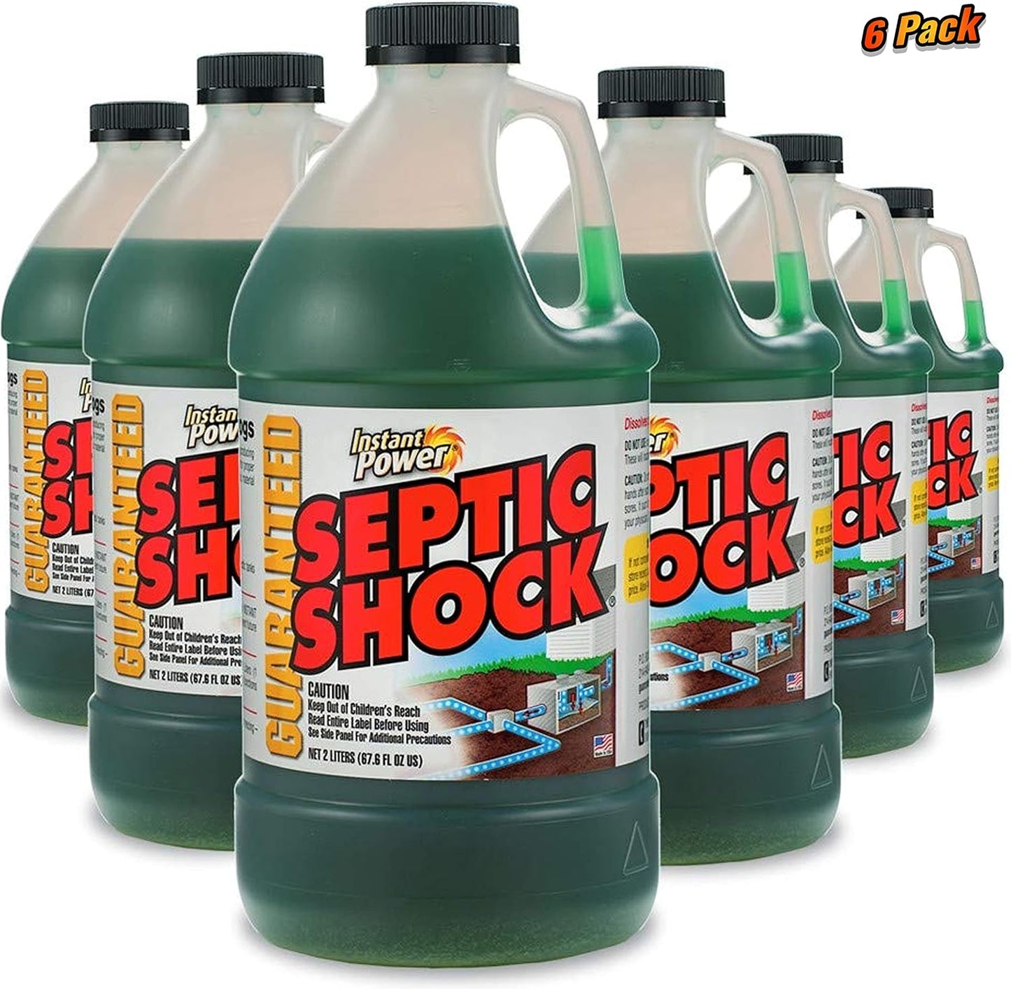Instant Power Septic Shock - Septic Tank Treatment, Drain Cleaner Liquid Clog Remover for Septic Systems - 67.6 Fl Oz 1 Pack