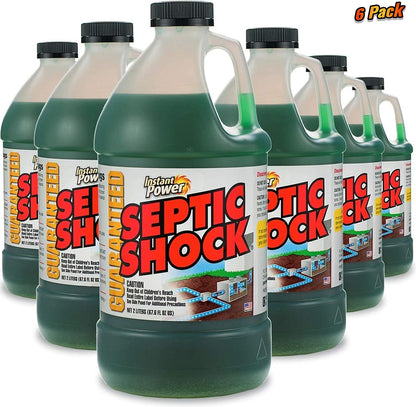 Instant Power Septic Shock - Septic Tank Treatment, Drain Cleaner Liquid Clog Remover for Septic Systems - 67.6 Fl Oz 1 Pack