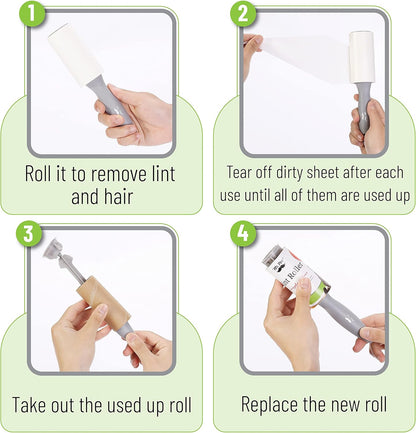 Mr. Pen- Lint Rollers, 1 Handle with 3 Refills, 270 Sheets, Extra Sticky Lint Remover for Clothes, Lint Roller for Pet Hair, Pet Hair Roller, Sticky Roller, Lint Roller for Clothes, Lint Removers