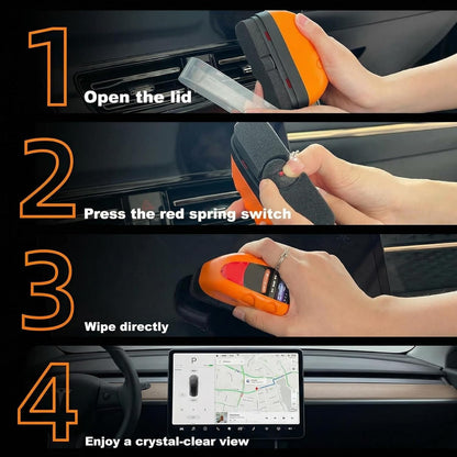 Car Screen Cleaner with Built-in Sponge | Effortlessly Removes Fingerprints, Dust and Make-up Stains | Anti Static Formula Safely Works on TV, Laptop, Computer Monitor, Phone, Dashboard & Console