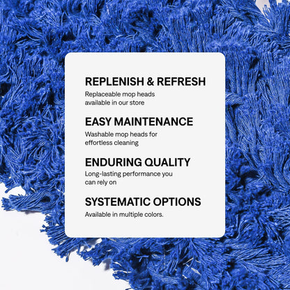 48 Inch Blue Commercial Dust Mop & Floor Sweeper with Extendable Handle – Mop for Hardwood, Tile, and Concrete Floor Cleaning