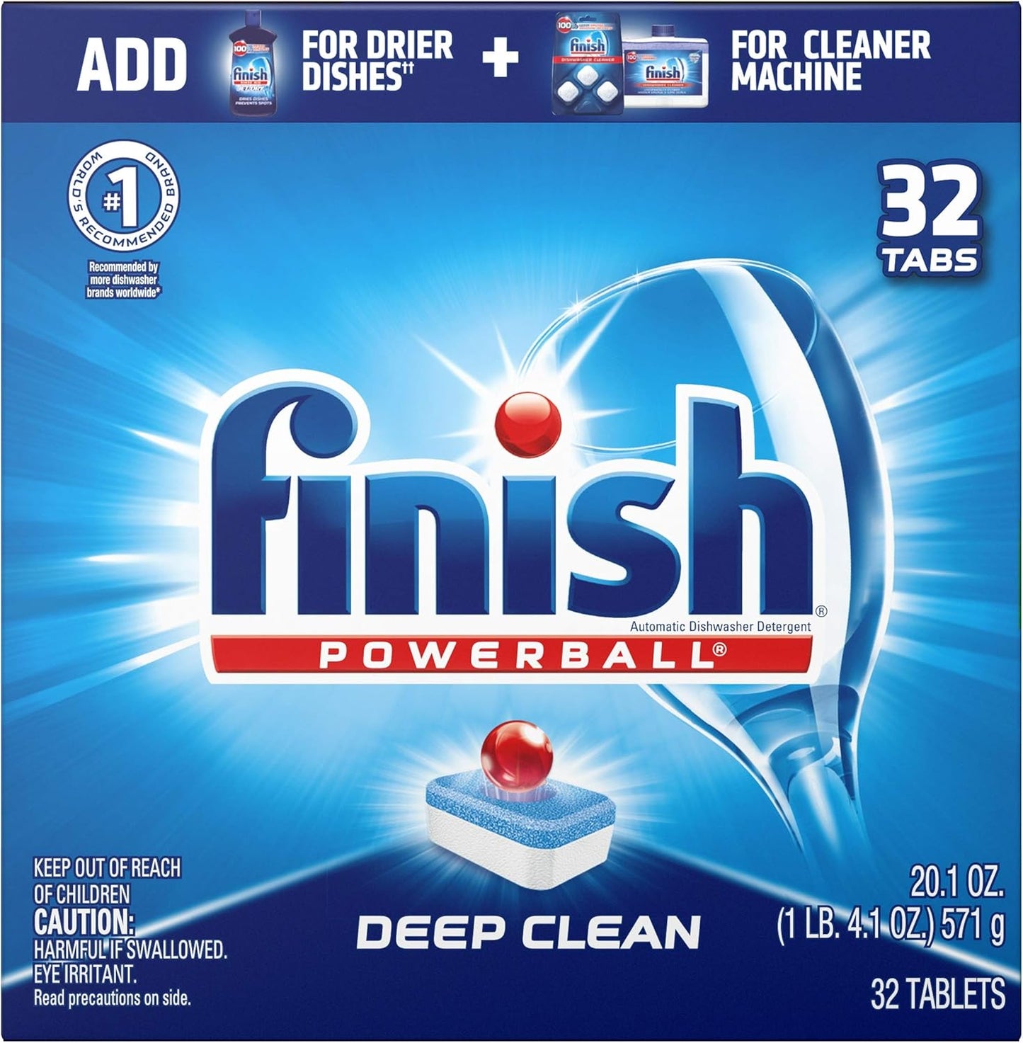 Finish - All in 1-38ct - Dishwasher Detergent - Powerball - Dishwashing Tablets - Dish Tabs - Deep Clean - Fresh Scent