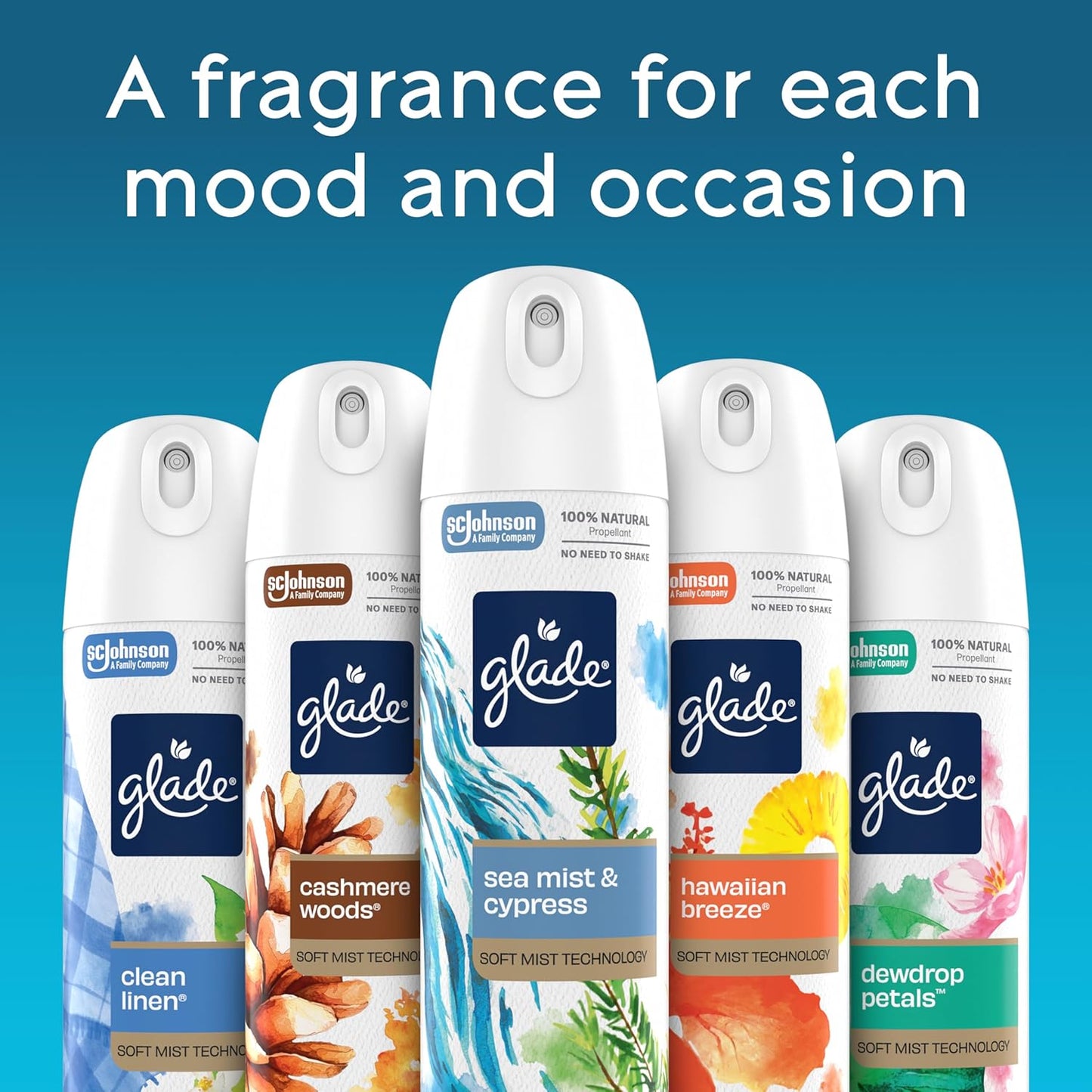 Glade Air Freshener Room Spray, Clean Linen Scent, Odor Fighting to Deliver Long Lasting Freshness, 7.3 Oz, 6 Count