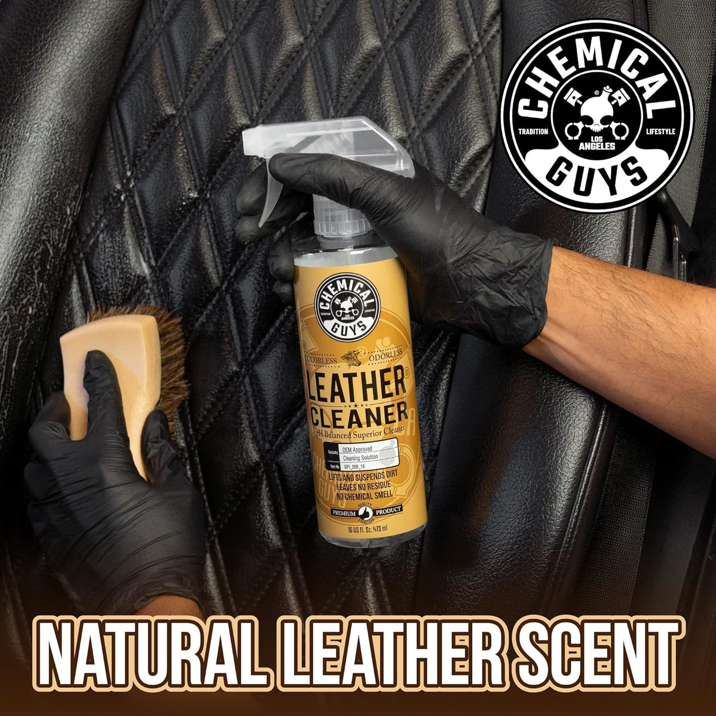 Chemical Guys Leather Cleaner and Conditioner Kit - Car Cleaner and Conditioner, Safely Cleans & Conditions Leather Car Interiors, Furniture, Shoes, Boots, Bags, Apparel & More, 2 Bottles (16 oz Each)