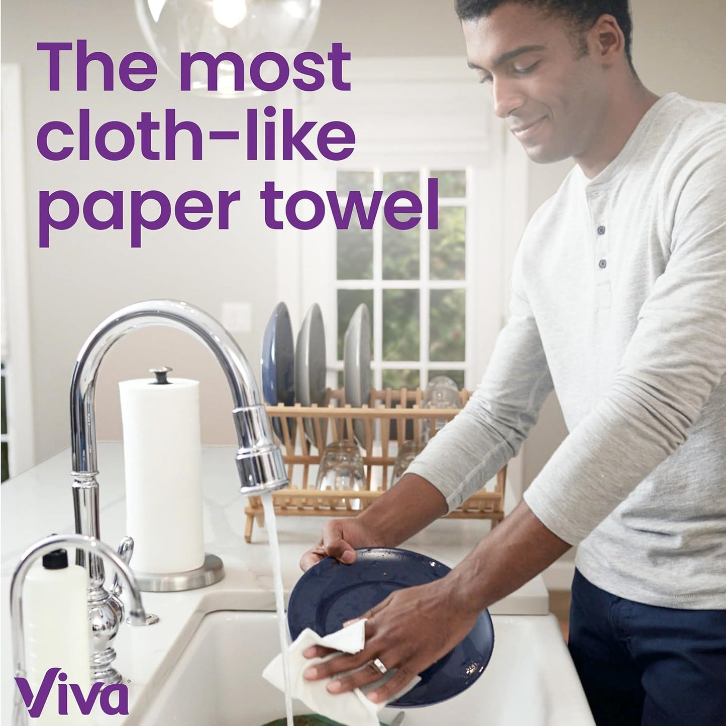 Viva Signature Cloth Paper Towels, Task Size, 8 Family Triple Rolls, 141 Sheets per Roll (Packaging May Vary)