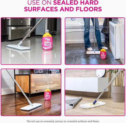 Stardrops The Pink Stuff The Miracle Floor Cleaner Spray – Squirt & Mop Formula for Sparkling Clean Floors – Fast Drying, Streak-Free Finish, Fresh Fragrance, 25.3 fl oz