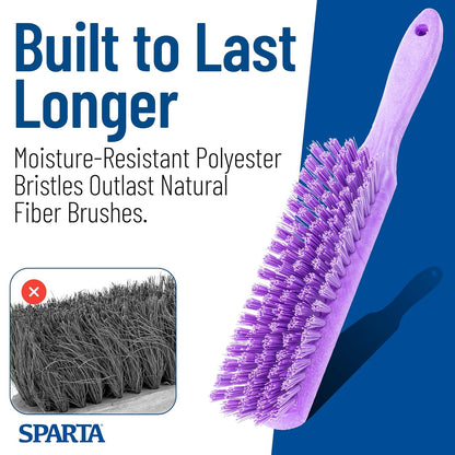 SPARTA Handheld Soft Counter Brush 8 Inch Bristle Span, Multi-Use Dust Brush with 5 Inch Handle for Tables, Countertops, and Delicate Surfaces, Polyester, Orange