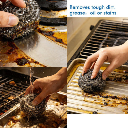15 Pack， Includes 9PCS Stainless Steel Scrubber and 6PCS Non Scratch Wire Dishcloth for Cleaning Dishes, Pans, Pots, Ovens, Grills, Sinks