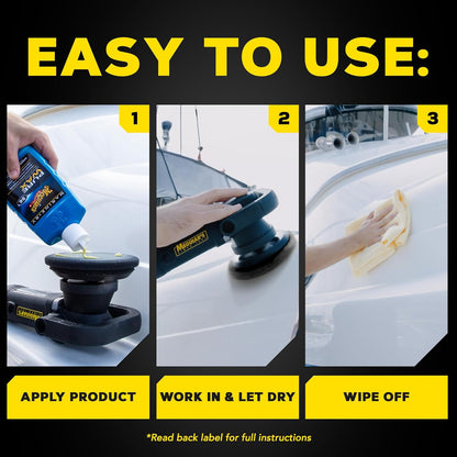 Meguiar's M4716 Marine/RV Hard Water Spot Remover - Effective Marine Hard Water Spot Remover for Boats, RVs, Removes Mineral Deposits, Ideal Boat Water Spot Remover for Marine Enthusiasts