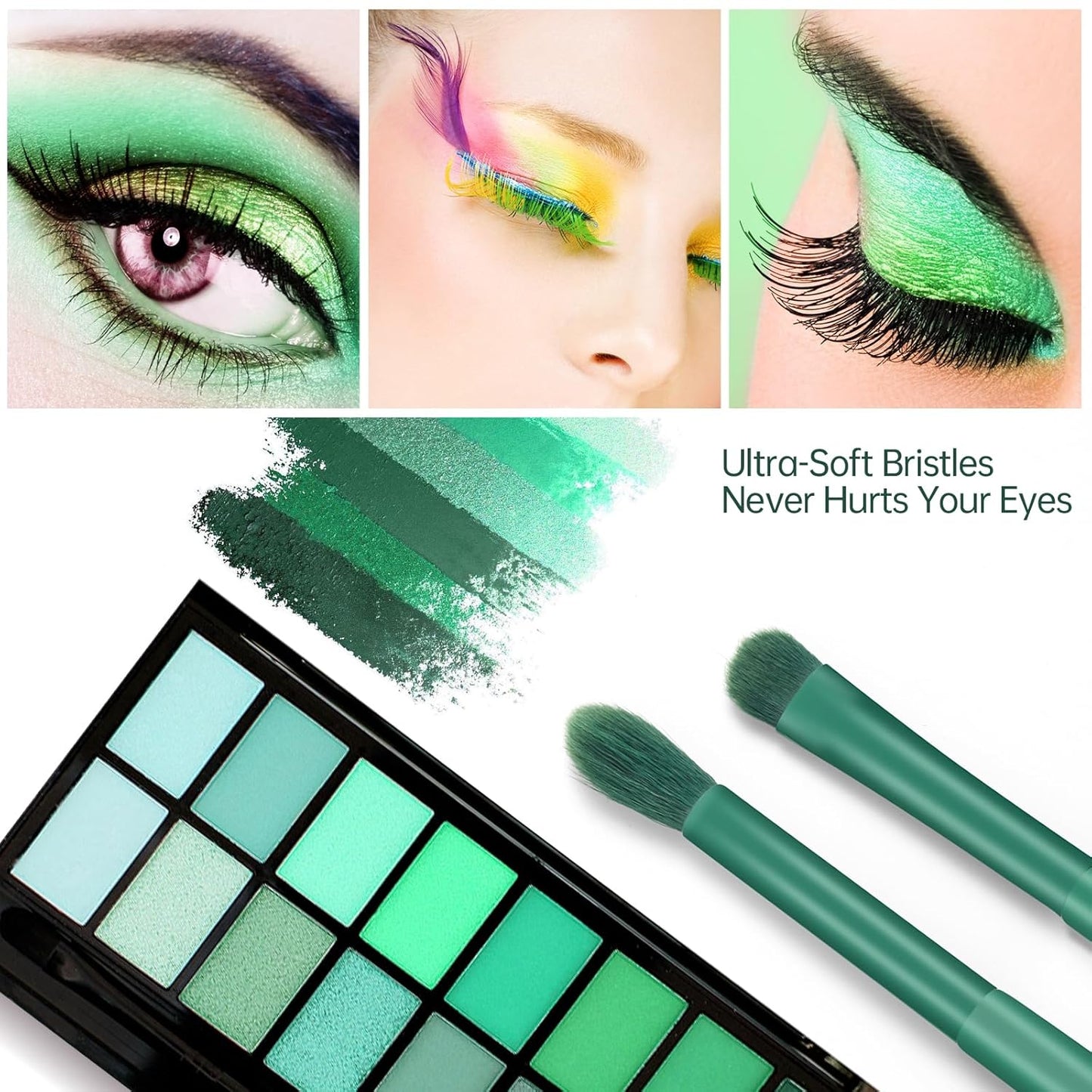 Eye Makeup Brush Set, 6 Pcs Professional Blending Eyeshadow Makeup Brushes for Concealer Eyebrows Eyeliner, Soft Hairs & Wood Handle
