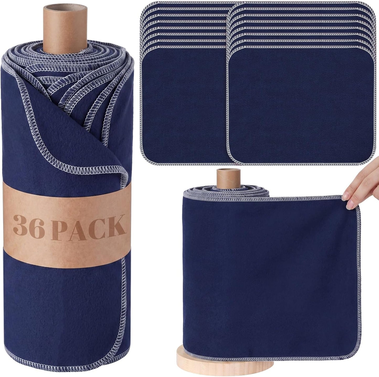 36 Pack Vintage Reusable Cleaning Cloths Washable Cotton Kitchen Towels for Home (Gray)