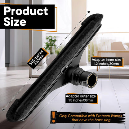 Replacement Floor Tool Compatible with ProTeam 101446 E-Z Glide Backpack Vacuums 10 QT & 6 QT, 14" Hard Floor Tool Compatible with Commercial Cleaners(Brush with Scalloped Edges,Gray)