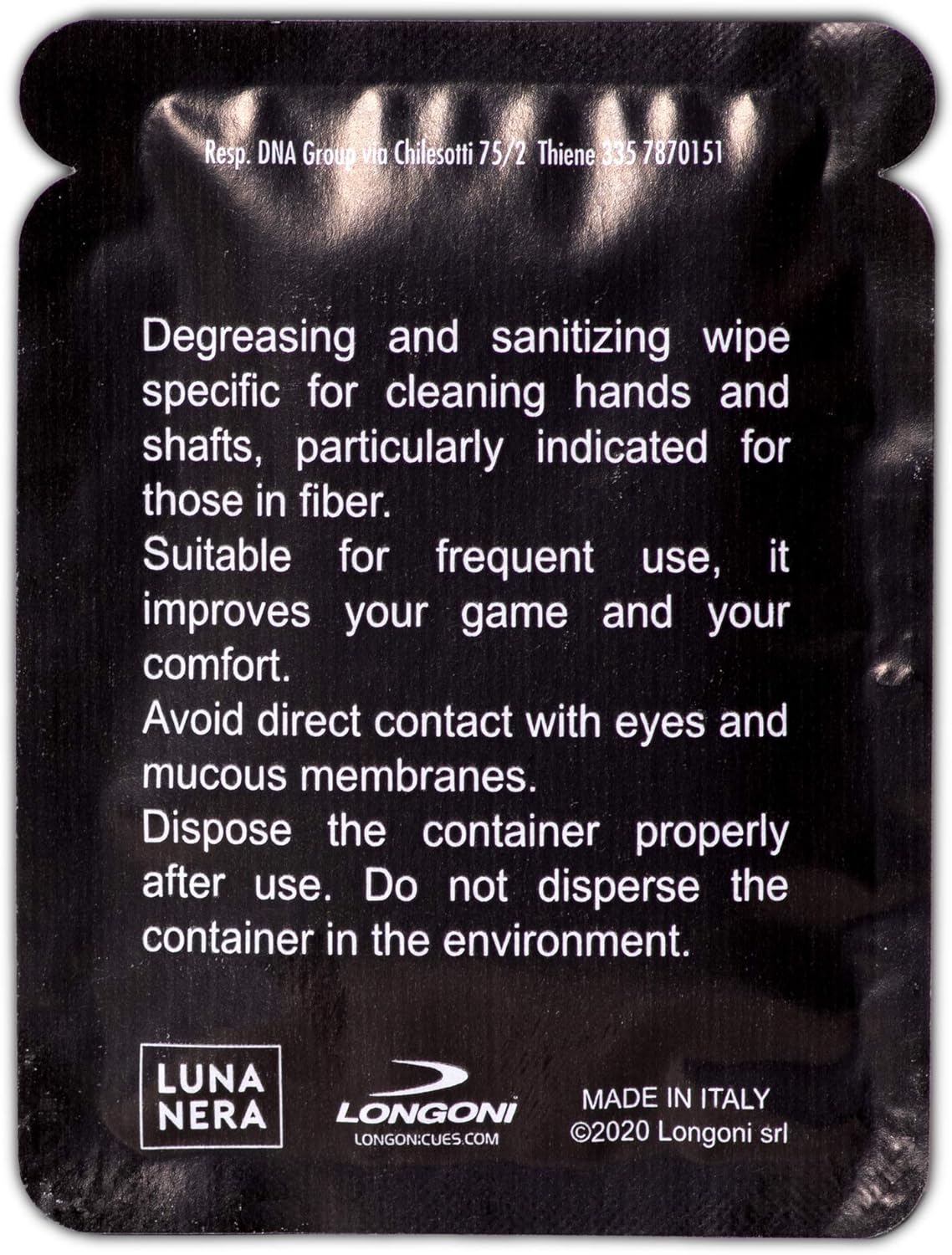 Longoni Nuvola Cleaning Wipes for Pool Billiard Cue Shafts and Hands 10 pcs