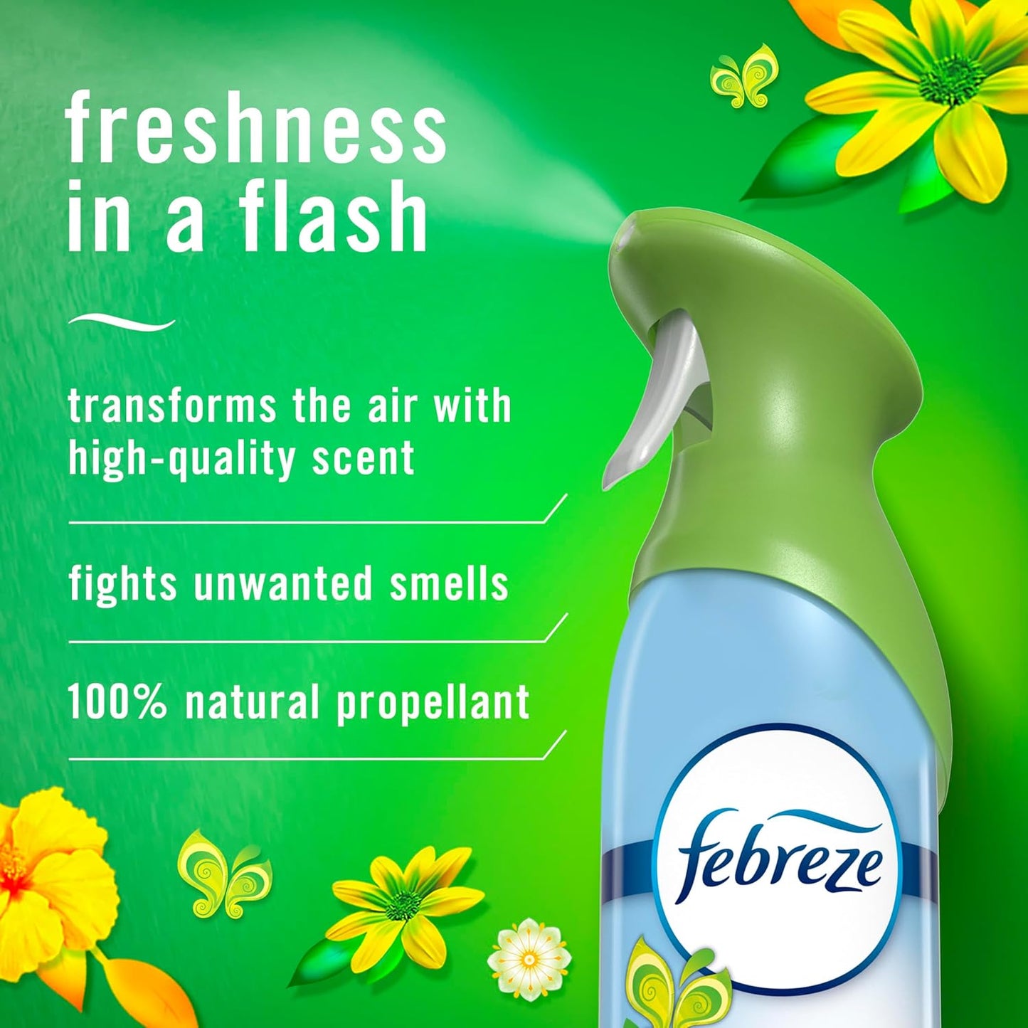 Febreze Air Mist Air Freshener Spray, Odor-Fighting Room Spray, Air Fresheners for Home and Bathroom and Kitchen, Aerosol Can, Downy April Fresh Scent, 8.8oz (Pack of 2)