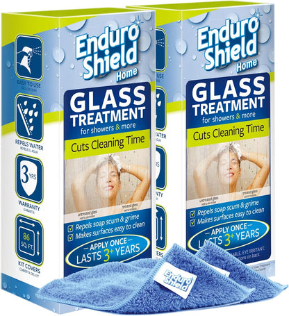 EnduroShield Glass Treatment Kit - Advanced Protection for Glass Surfaces - Repels Soap Scum, Grime & Dirt Without Harsh Chemicals - 4.2 fl oz