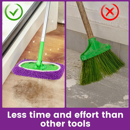 6Pcs Reusable Microfiber Mop Pads Compatible with Sweeper Mop, Replacement Wet Mopping pad Refills & Washable Dry Sweeping Cloths for Surface/Hardwood Floor Cleaning