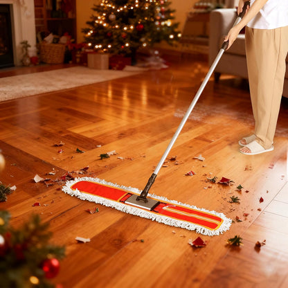 CLEANHOME Heavy-Duty 36" Commercial Dust Mop & Floor Sweeper - Extra Wide Wet/Dry Hardwood Floor Cleaner with 59" Long Handle, Washable Microfiber and Oxford Mop Pad