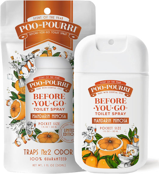 Poo-Pourri Before-You-Go Toilet Spray, Pink Citron, 2 Fl Oz, Up to 100 Uses, Bathroom Odor Deodorizer with Essential Oils for Home or Work, Travel Essentials, TSA Approved Size