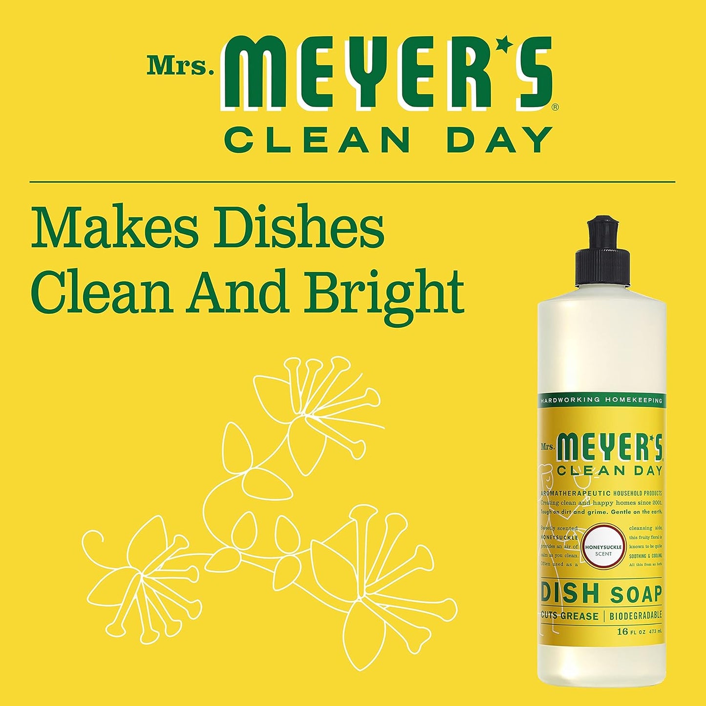 Mrs. MEYER'S Kitchen Set, Dish Soap, Hand Soap, and Multi-Surface Cleaner, 3 CT (Snowdrop)