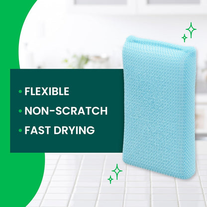 Scotch-Brite Dobie Non-Scratch All-Purpose Scrub Pads, 12 Total Pads (6 Packs of 2), Reusable Scouring Sponges for Kitchen & Bathroom, Safe on Non-Stick Cookware, Yellow