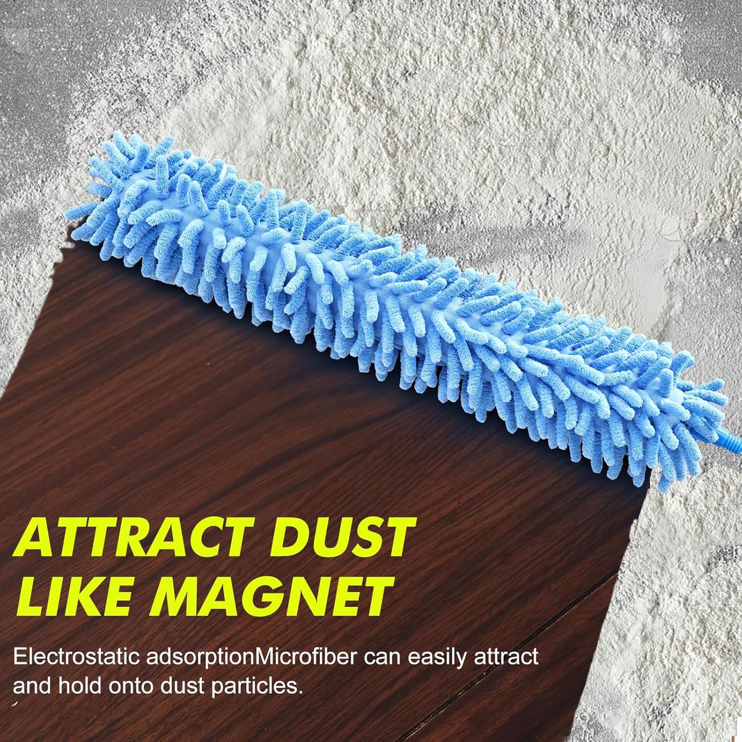 Rainbow Extendable Static Duster Reusable Microfiber Duster with 100" Telescoping Pole, Beandable and Washable Dusters Head for Cleaning Ceiling, Fan, Furniture