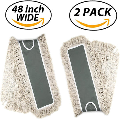 2 Pack of 24 Cotton Refills for Industrial Class Floor Dust mop Series Can be fit with Others