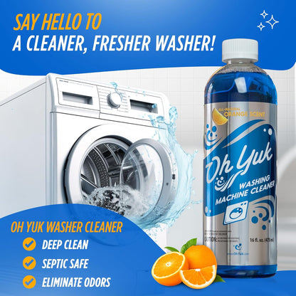 Oh Yuk Dishwasher Cleaner, Descaler, And Deodorizer – Removes Grease, Odors, And Buildup – Natural Orange Scent – Septic Safe Formula For A Fresh Dishwasher – Deep Cleans All Machine Models – 16 Fl oz