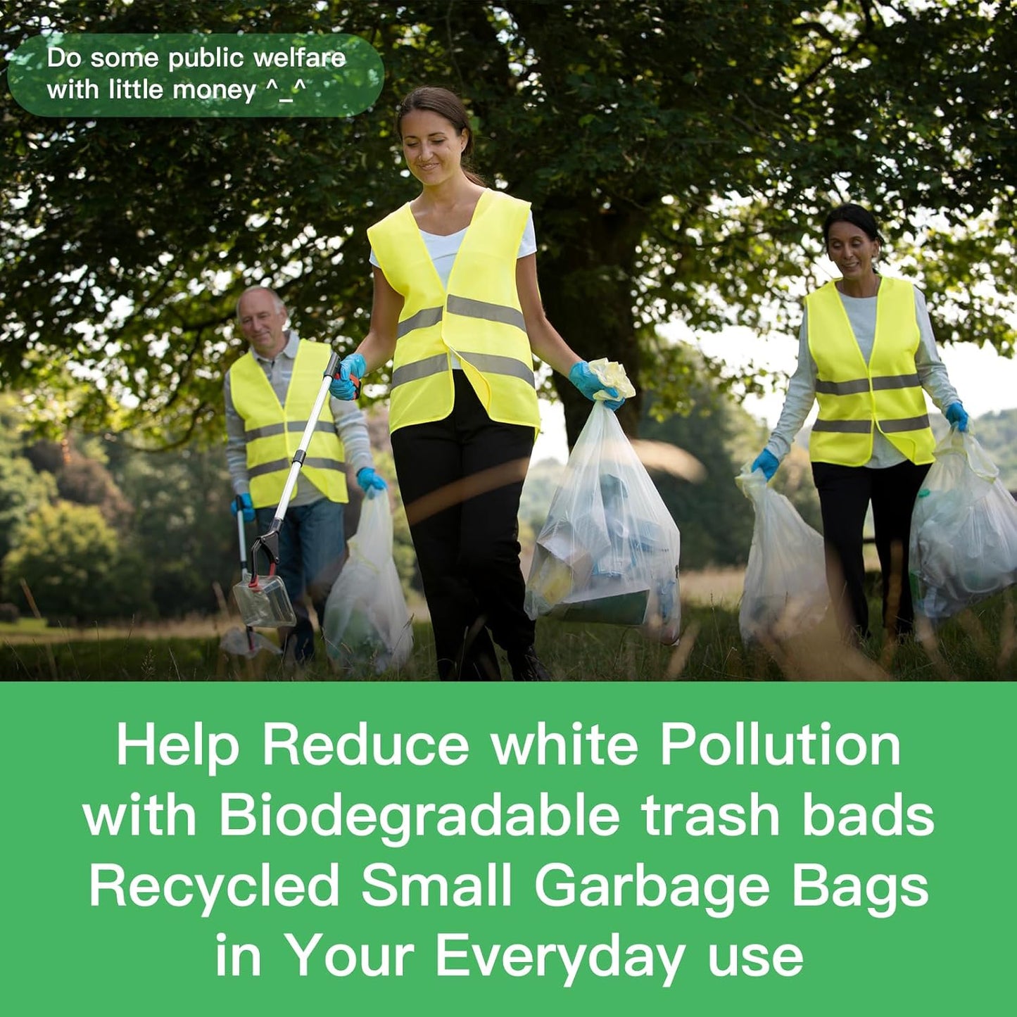 Small Trash Bags, Inwaysin Small Garbage Bags 4-6 Gallon Biodegradable Can Liners Thicken, Size Expanded, White 200 Counts