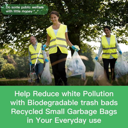 Small Trash Bags, Inwaysin Small Garbage Bags 4-6 Gallon Biodegradable Can Liners Thicken, Size Expanded, White 200 Counts