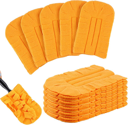 Zubebe 12 Pcs Duster Refill Reusable Fleece Duster Refills Feather Flat Dusters Multi Surface Washable Cleaning Pads Tools for Home, Blinds, Car, Pet, Furniture, Fans (Dark Color)