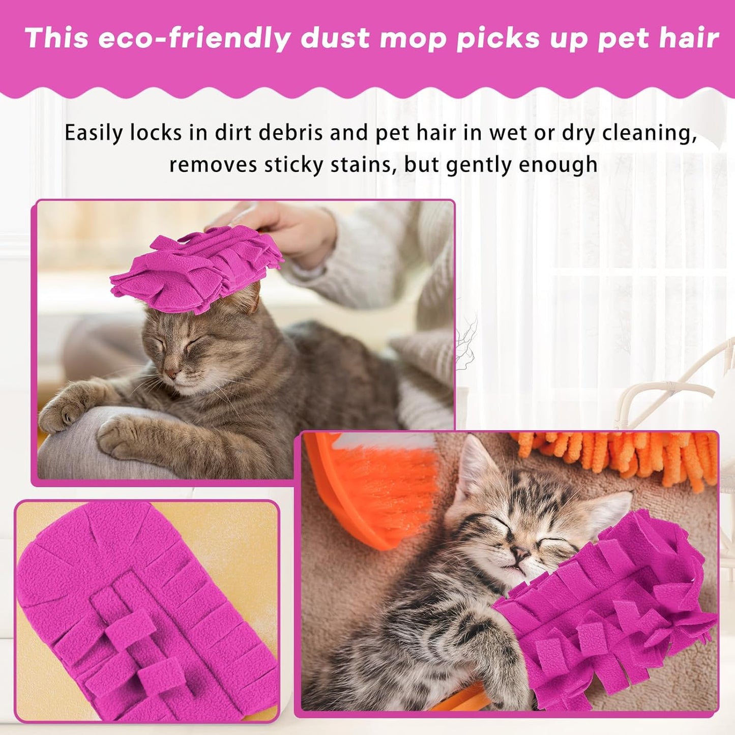 Zubebe 12 Pcs Duster Refill Reusable Fleece Duster Refills Feather Flat Dusters Multi Surface Washable Cleaning Pads Tools for Home, Blinds, Car, Pet, Furniture, Fans (Dark Color)