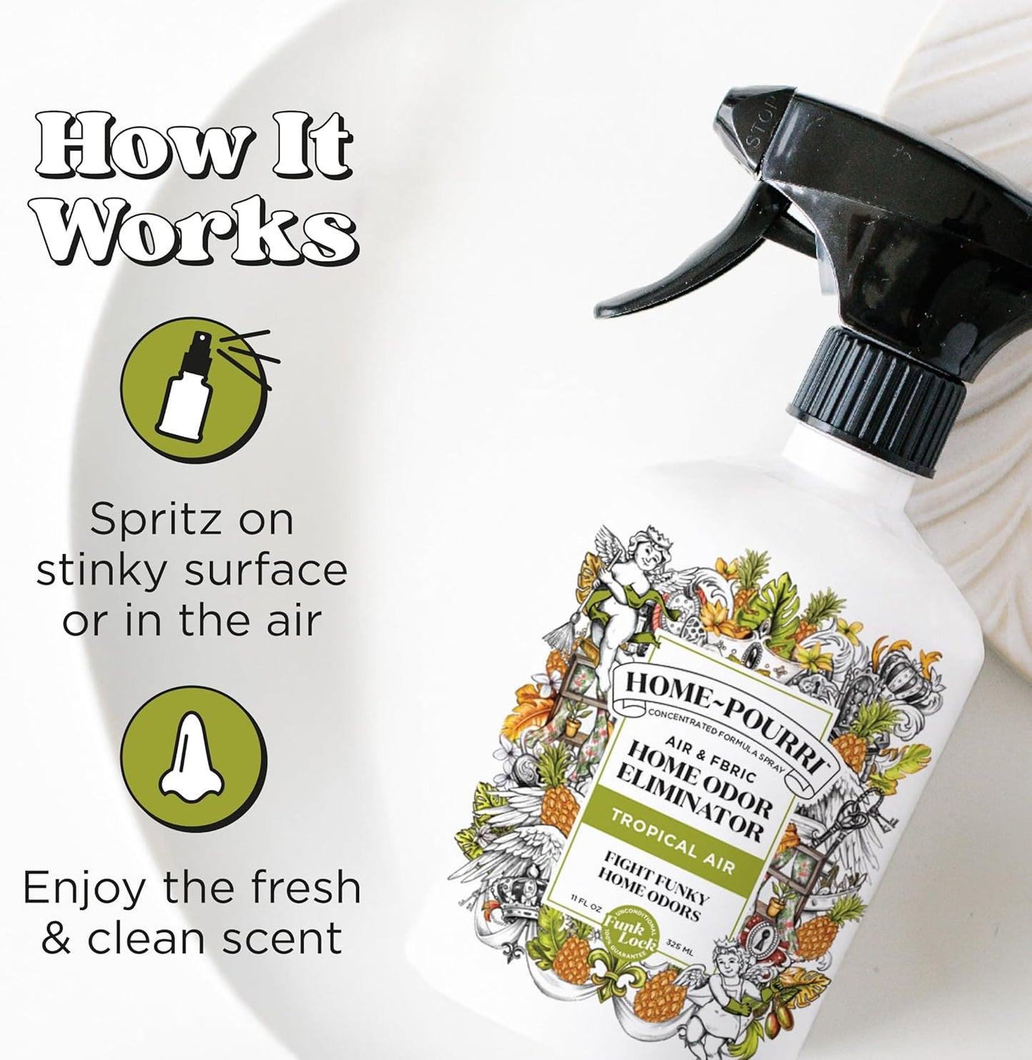 Home-Pourri Air + Fabric Multi-Purpose Odor Freshener Spray, Grapefruit Lychee Vanilla, 11 Fl Oz - Vanilla and Grapfruit Lychee