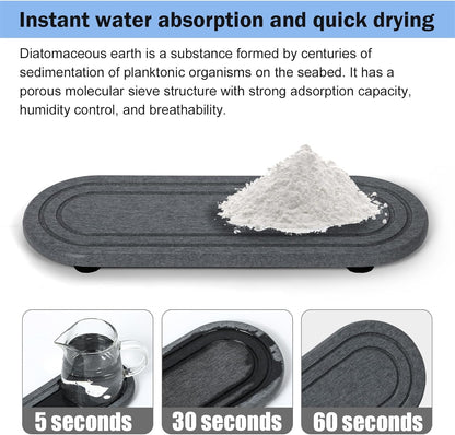 3PCS Water Absorbing Stone Tray, Fast Drying Stone Sink Tray, Stones Soap Trays, Water Absorbent Diatomite Trays, Diatomite Coasters for Kitchen Sink Bathroom Counter, Hand Soap Dish & Holders