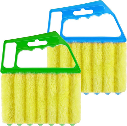 Geiserailie 1 Pcs Window Venetian Blind Cleaner Duster Tool Washable 7 Fingers Dusting Cleaner and Air Vent Shutter Brush Blinds Air Conditioner Fan Duster Dirt Housekeeping Tool (Orange)