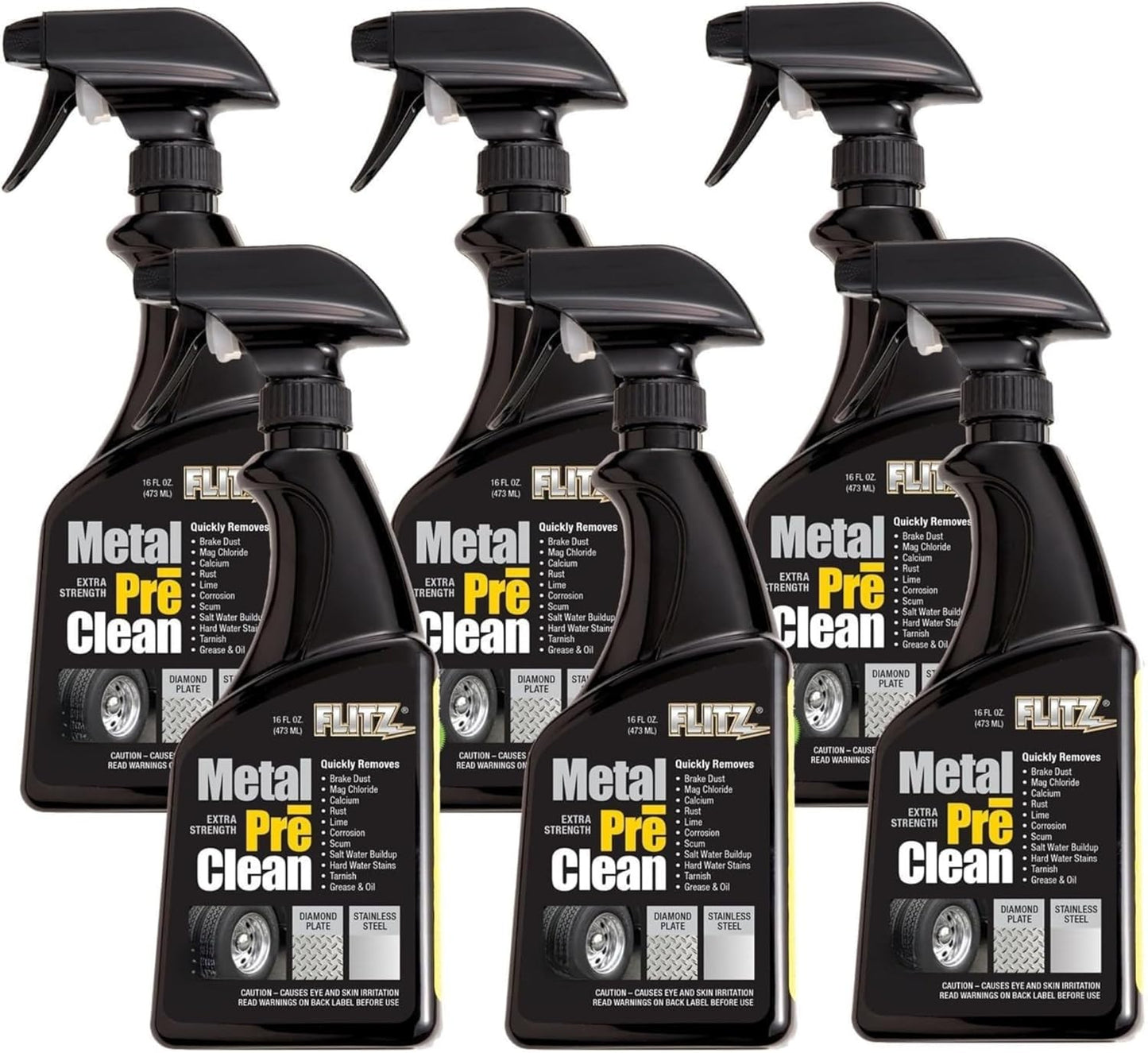 FLITZ Metal Pre-Clean - 16oz of USA-Made Stainless Steel Cleaner Spray - Works on Aluminum, Brass, Copper, & More - Tarnish, Rust Remover for Metals - Non-Abrasive Aluminum Deoxidizer (1 Pack)
