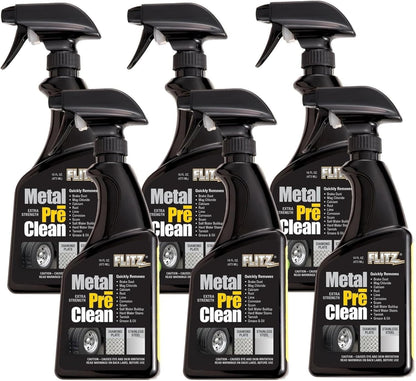 FLITZ Metal Pre-Clean - 16oz of USA-Made Stainless Steel Cleaner Spray - Works on Aluminum, Brass, Copper, & More - Tarnish, Rust Remover for Metals - Non-Abrasive Aluminum Deoxidizer (1 Pack)
