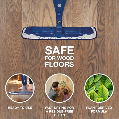 Bona Hardwood Floor Premium Spray Mop - Includes Wood Floor Cleaning Concentrate and Machine Washable Microfiber Cleaning Pad - Dual Zone Cleaning Design for Faster Cleanup